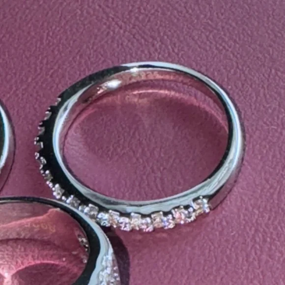 Elegant Silver 925 Band Ring 3 piece set - Picture 7 of 7